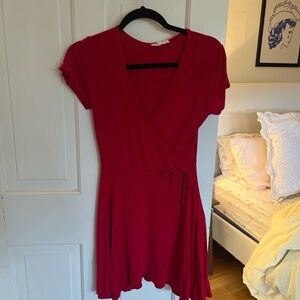 Great condition! Rolls Coster red pinkish wrap dress. SO soft.